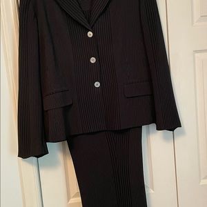 Jones New York classic black pinstripe pantsuit